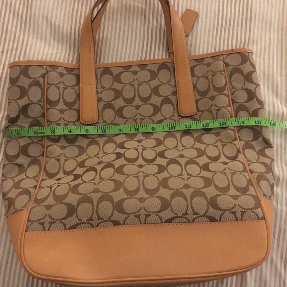 Coach Signature Canvas Tote in Tan and Brown - Picture 14 of 15